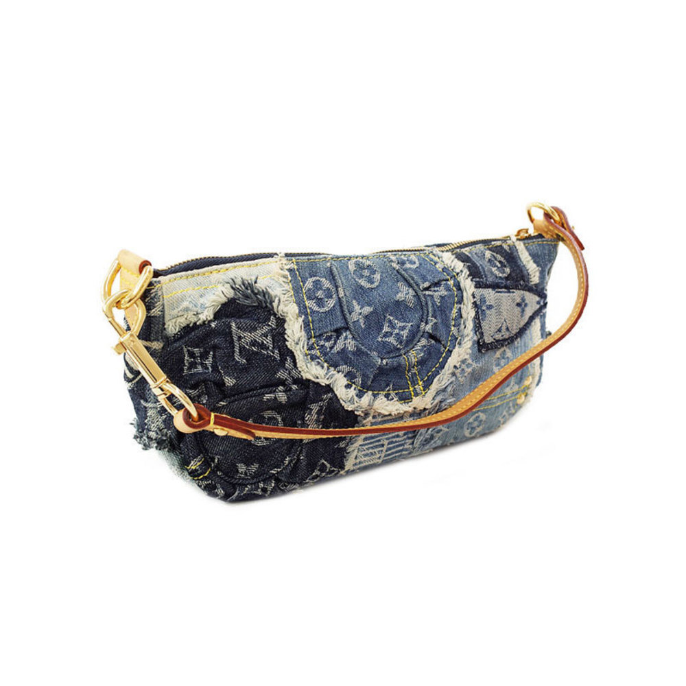 Louis Vuitton Denim Monogram Patchwork Bag Pouch … - image 1